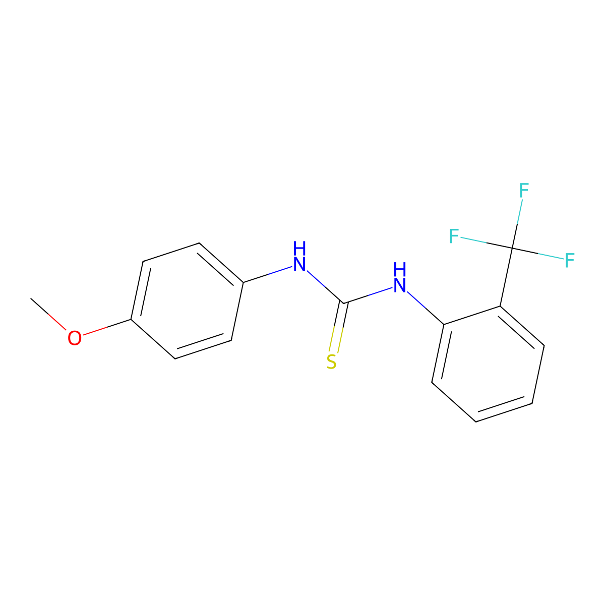 1-(4-Methoxyphenyl)-3-[2-(trifluoromethyl)phenyl]thiourea molecular structure, CAS 356578-44-4