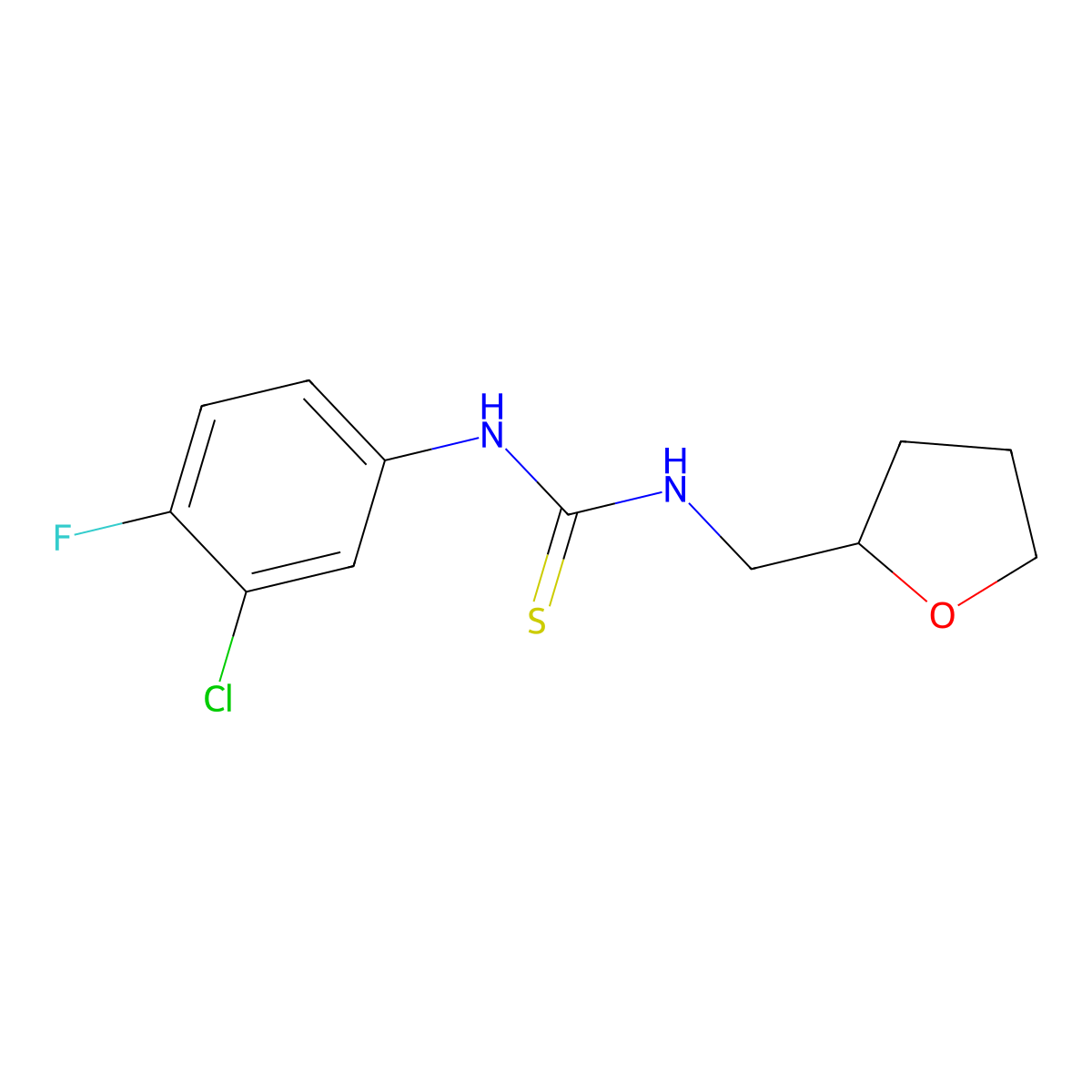 1-(3-Chloro-4-fluorophenyl)-3-(oxolan-2-ylmethyl)thiourea molecular structure, CAS 356578-67-1