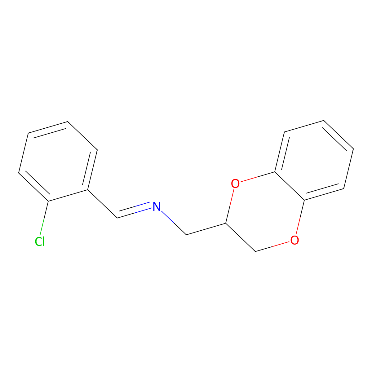 1-(2-chlorophenyl)-N-(2,3-dihydro-1,4-benzodioxin-3-ylmethyl)methanimine molecular structure, CAS 356578-70-6