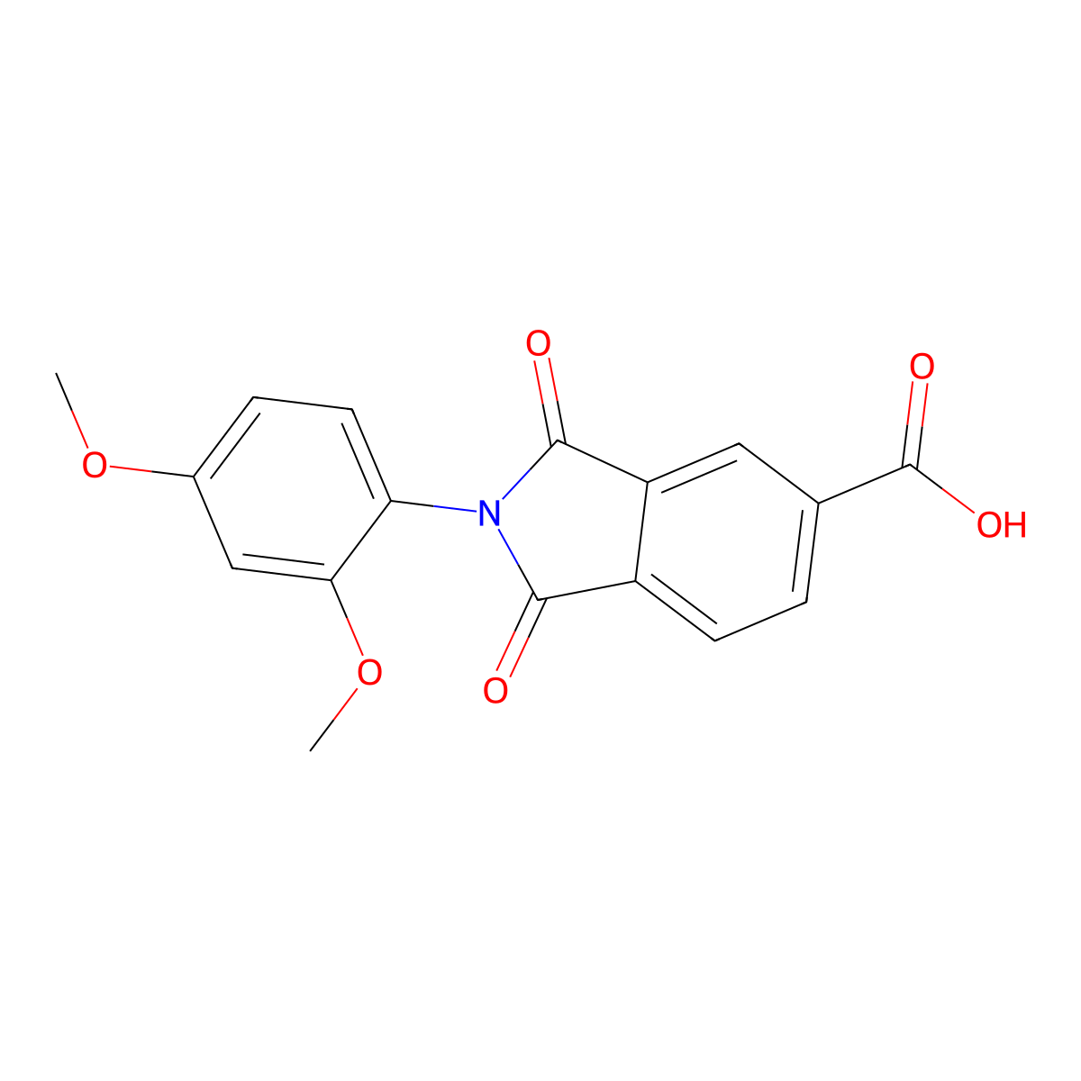 2-(2,4-Dimethoxyphenyl)-1,3-dioxoisoindoline-5-carboxylic acid molecular structure, CAS 356578-82-0