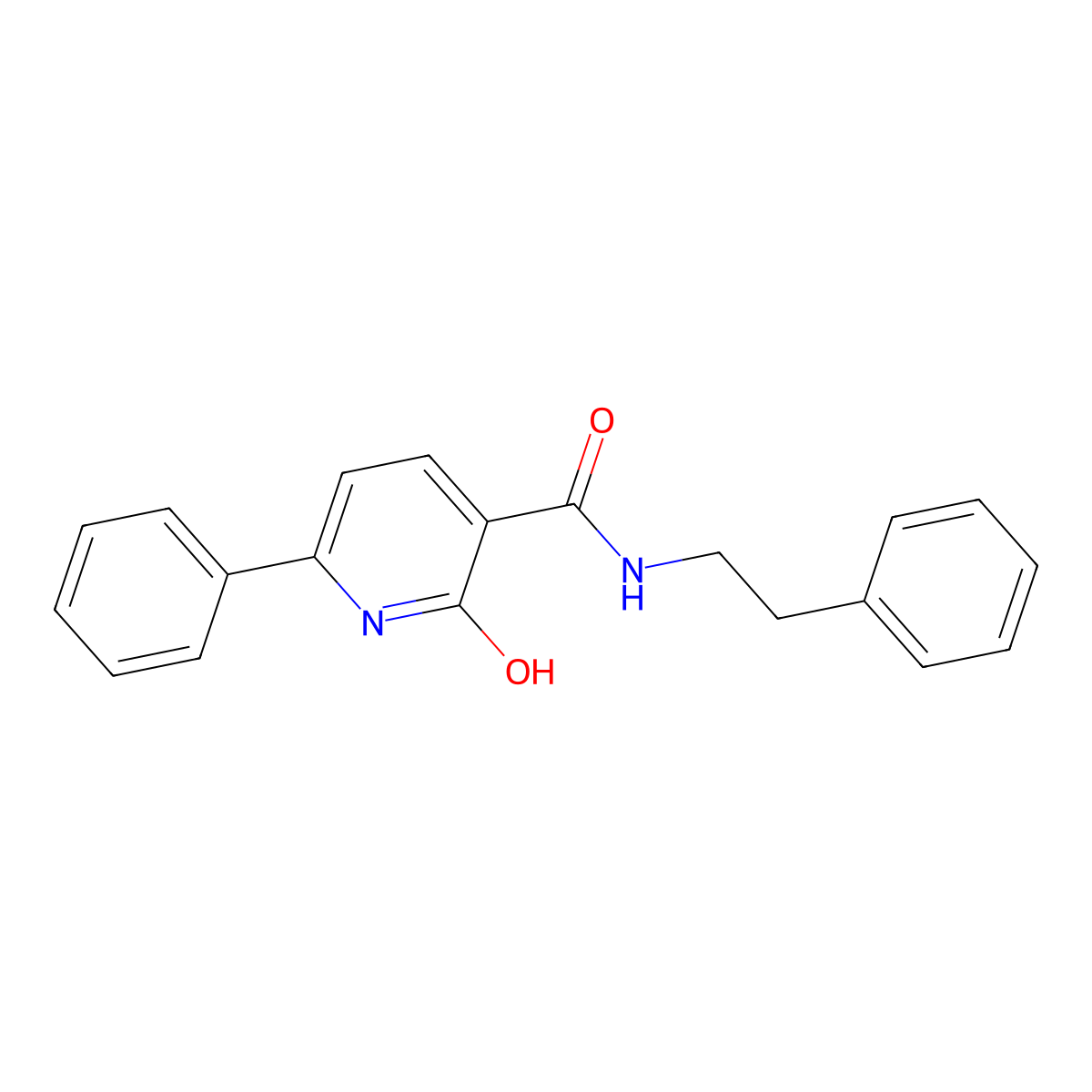 2-hydroxy-6-phenyl-N-(2-phenylethyl)pyridine-3-carboxamide molecular structure, CAS 356580-64-8