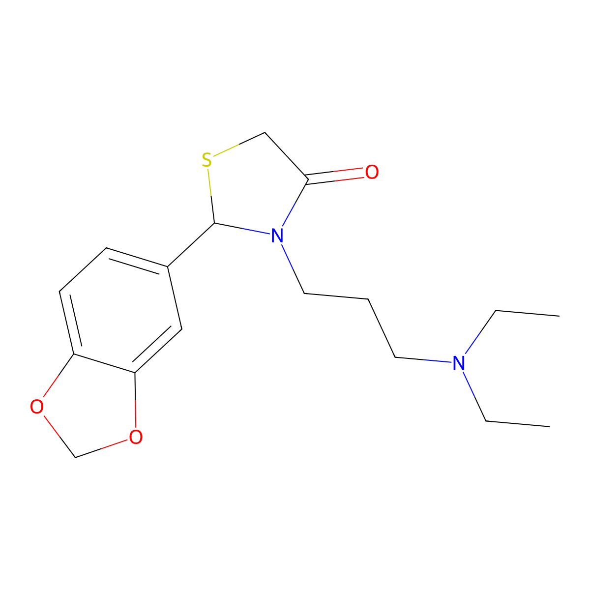 2-(1,3-Benzodioxol-5-yl)-3-[3-(diethylamino)propyl]-1,3-thiazolidin-4-one molecular structure, CAS 356585-51-8