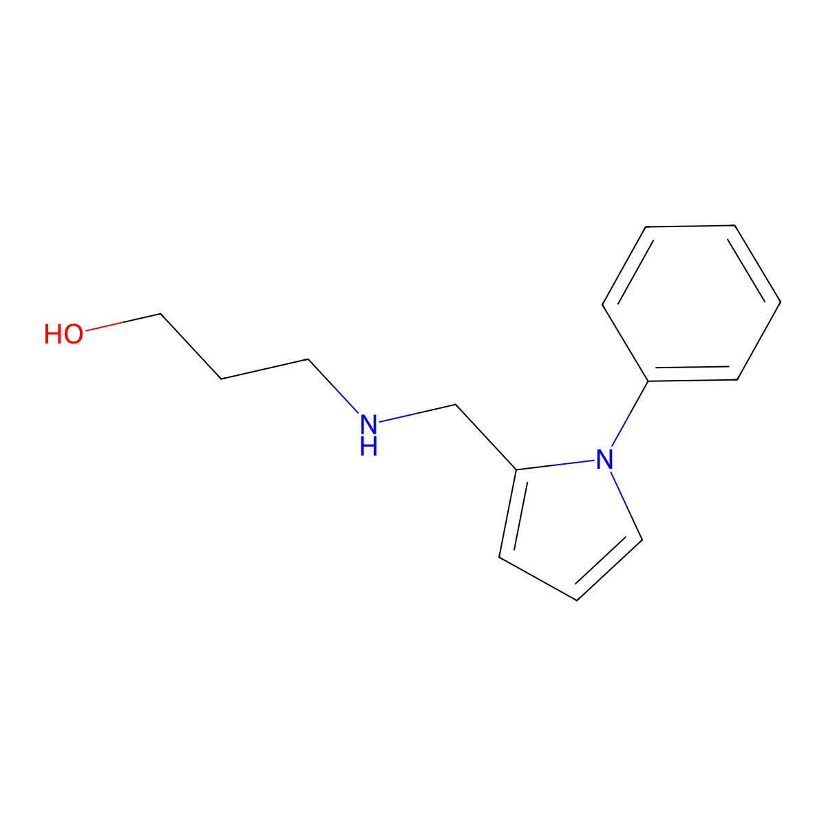 3-[(1-Phenylpyrrol-2-yl)methylamino]propan-1-ol molecular structure, CAS 356586-63-5