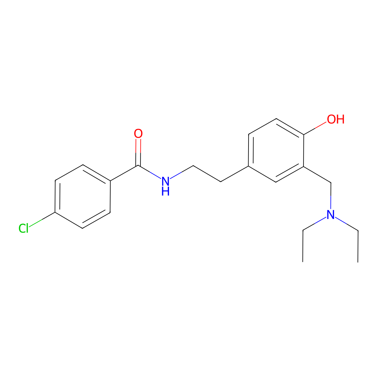 4-chloro-N-(2-{3-[(diethylamino)methyl]-4-hydroxyphenyl}ethyl)benzamide molecular structure, CAS 356586-84-0