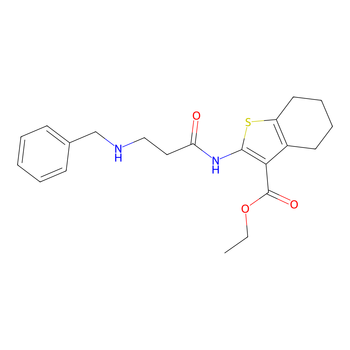 ethyl 2-[(N-benzyl-beta-alanyl)amino]-4,5,6,7-tetrahydro-1-benzothiophene-3-carboxylate molecular structure, CAS 356586-91-9