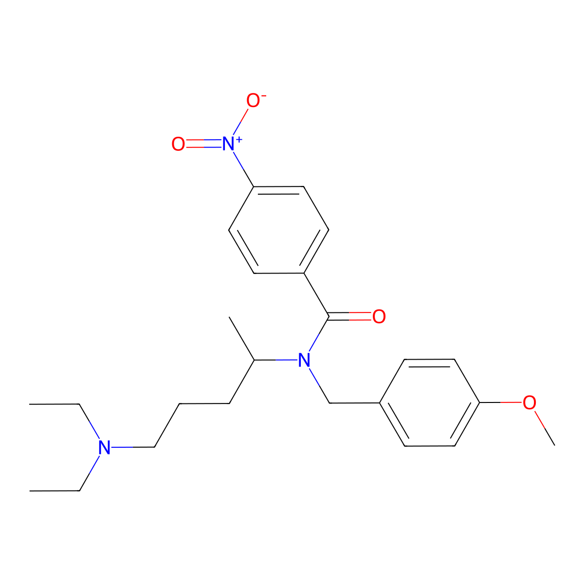 N-[5-(diethylamino)pentan-2-yl]-N-[(4-methoxyphenyl)methyl]-4-nitrobenzamide molecular structure, CAS 356586-97-5