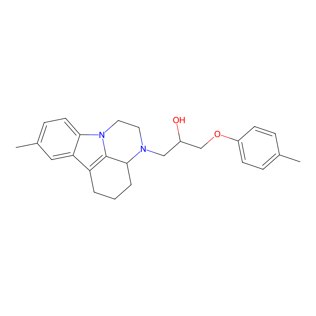 1-(8-methyl-3a,4,5,6-tetrahydro-1H-pyrazino[3,2,1-jk]carbazol-3(2H)-yl)-3-(p-tolyloxy)propan-2-ol molecular structure, CAS 356587-06-9