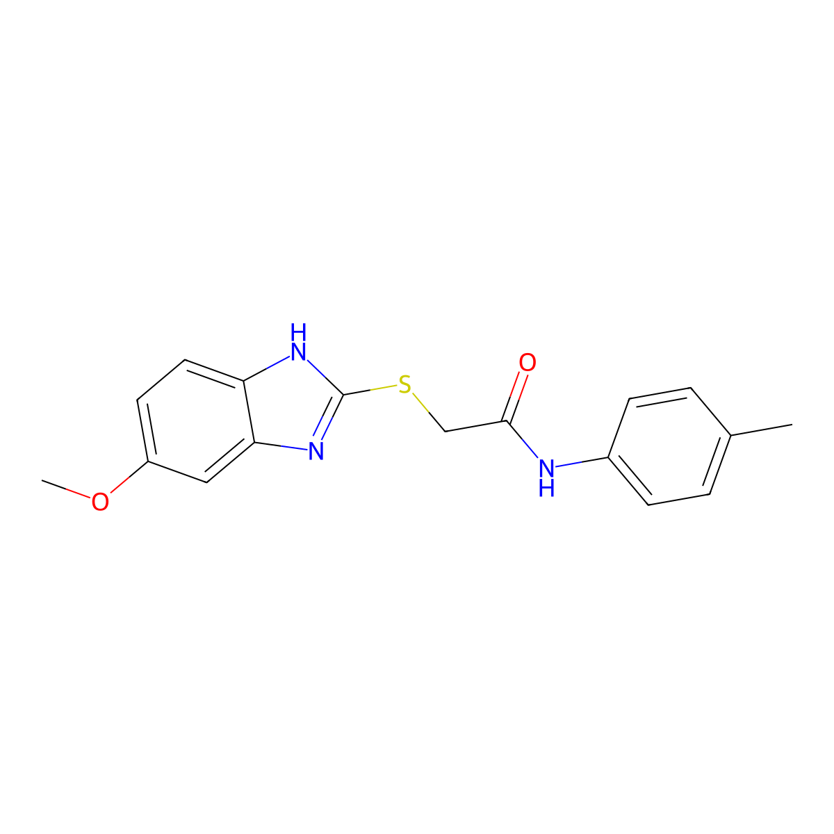 2-[(6-methoxy-1H-benzimidazol-2-yl)sulfanyl]-N-(4-methylphenyl)acetamide molecular structure, CAS 356587-77-4