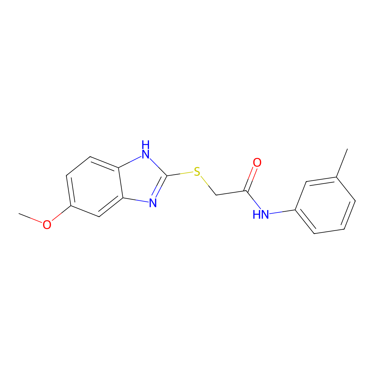 2-[(6-methoxy-1H-benzimidazol-2-yl)sulfanyl]-N-(3-methylphenyl)acetamide molecular structure, CAS 356587-78-5