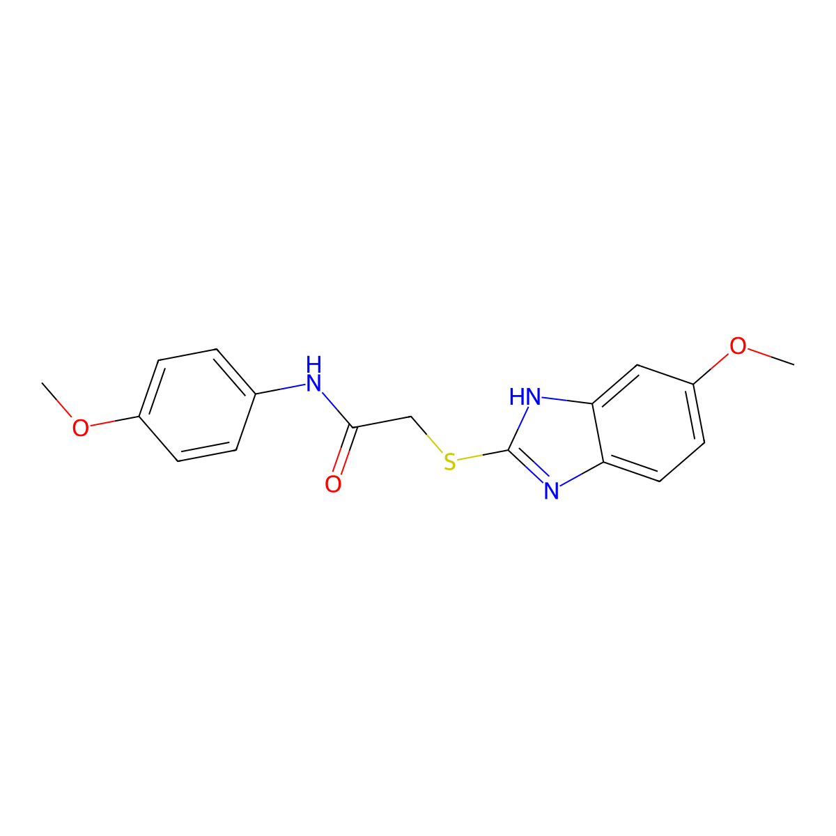 2-[(6-methoxy-1H-benzimidazol-2-yl)sulfanyl]-N-(4-methoxyphenyl)acetamide molecular structure, CAS 356587-80-9