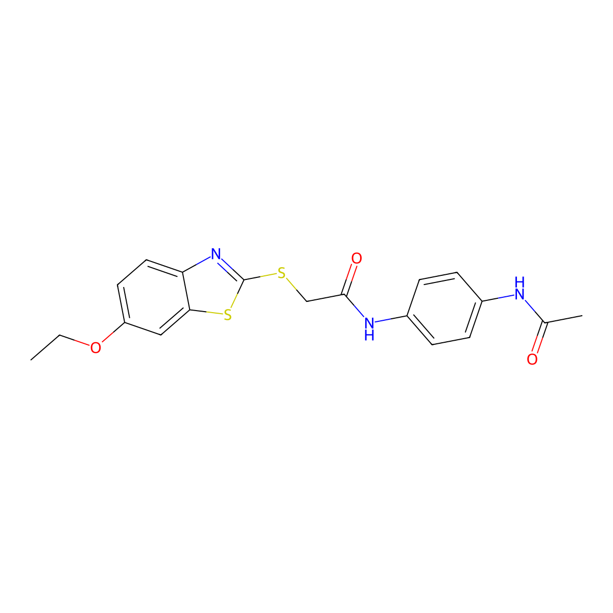 N-(4-acetamidophenyl)-2-[(6-ethoxy-1,3-benzothiazol-2-yl)sulfanyl]acetamide molecular structure, CAS 356589-31-6