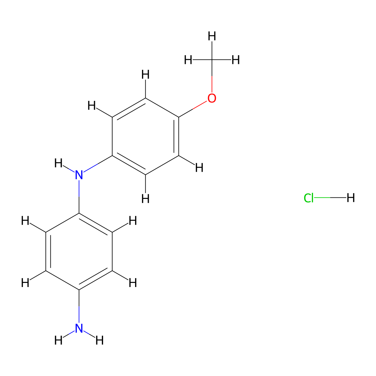 N-(p-Methoxyphenyl)-p-phenylenediamine hydrochloride molecular structure, CAS 3566-44-7