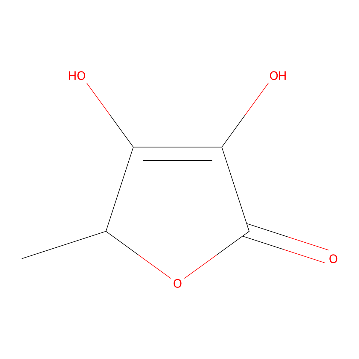 2(5H)-Furanone, 3,4-dihydroxy-5-methyl- molecular structure, CAS 3566-57-2
