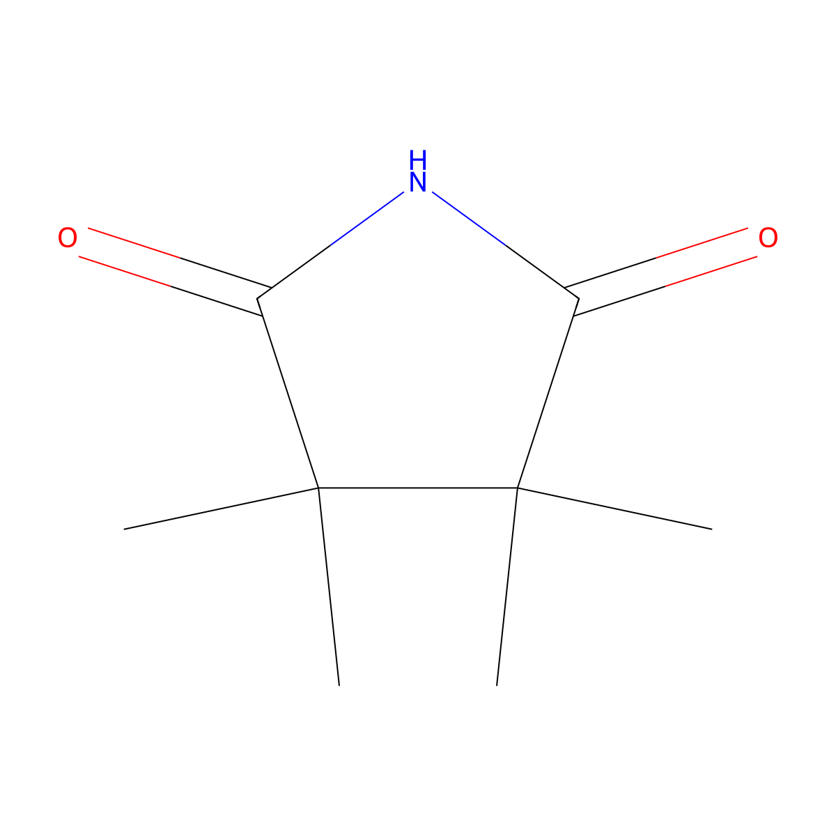 2,2,3,3-Tetramethylsuccinimide molecular structure, CAS 3566-61-8