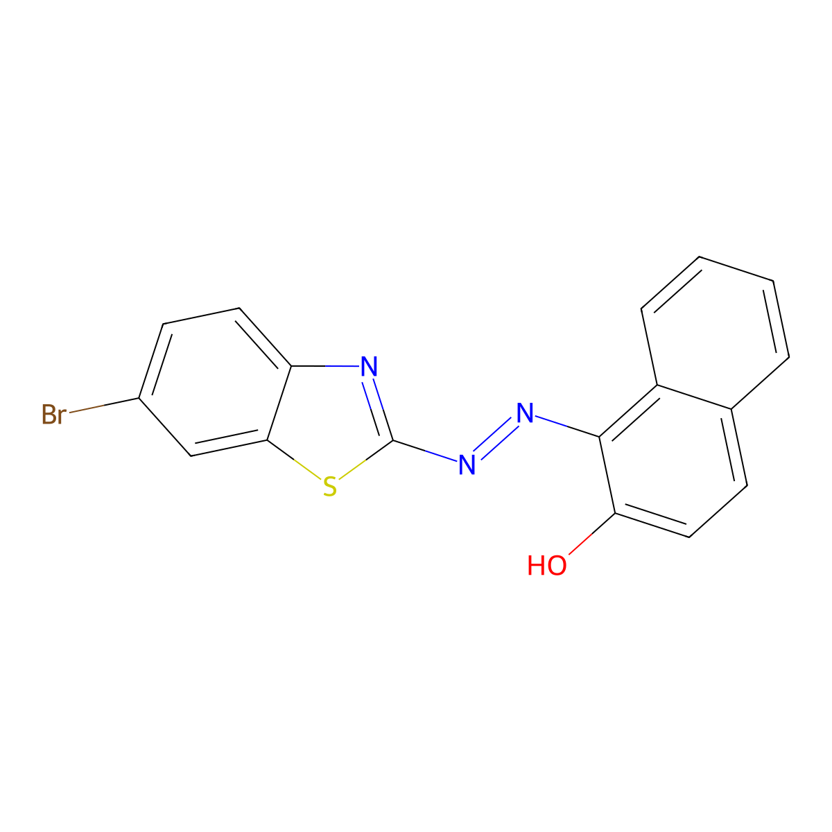 1-(2-(6-Bromo-2-benzothiazolyl)diazenyl)-2-naphthalenol molecular structure, CAS 3566-95-8