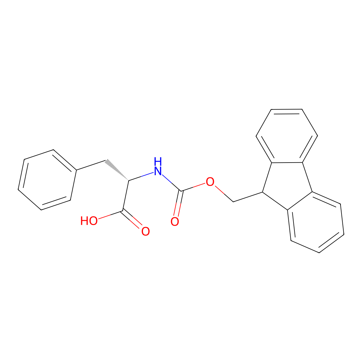 Fmoc-phenylalanine molecular structure, CAS 35661-40-6
