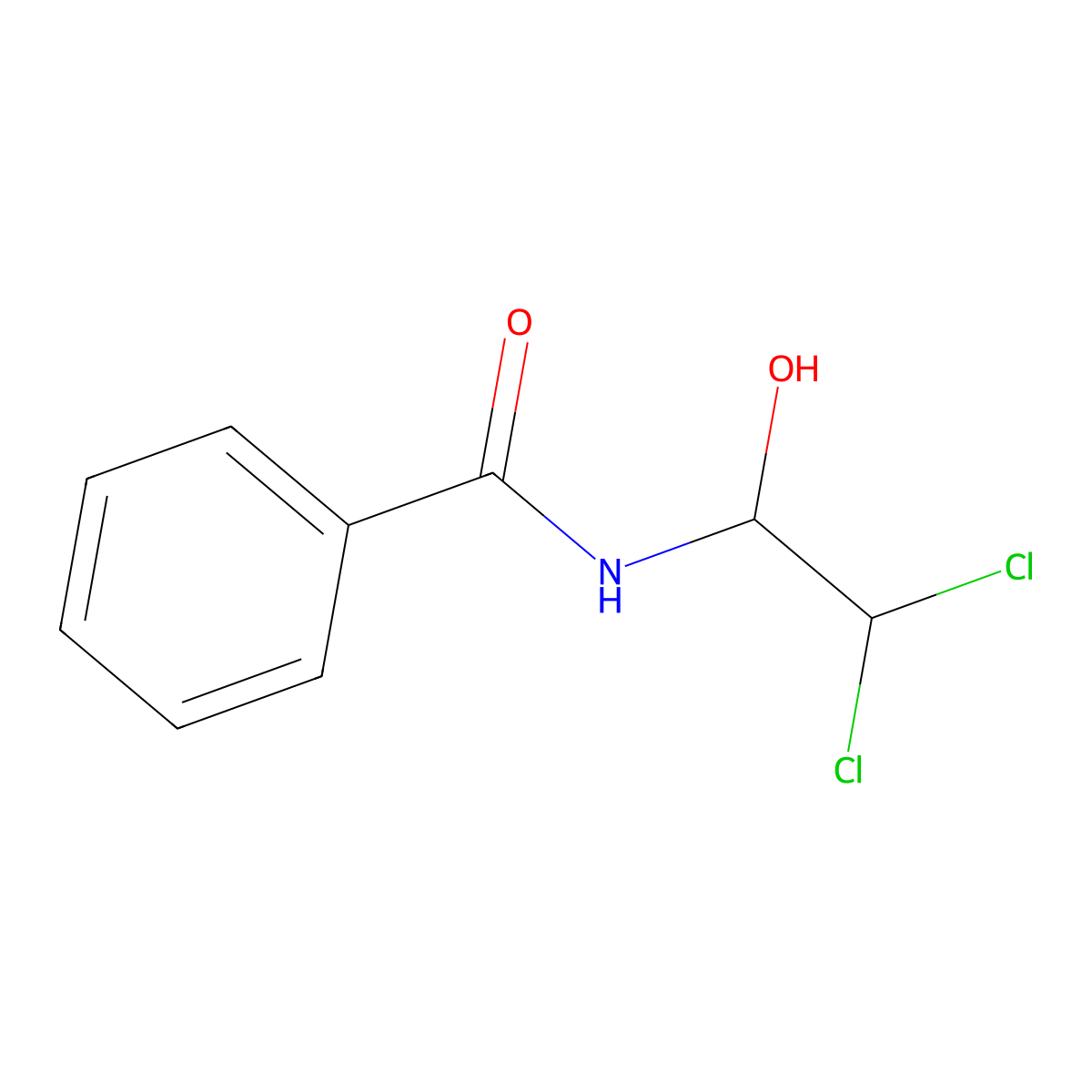 N-(2,2-Dichloro-1-hydroxyethyl)benzamide molecular structure, CAS 35661-56-4