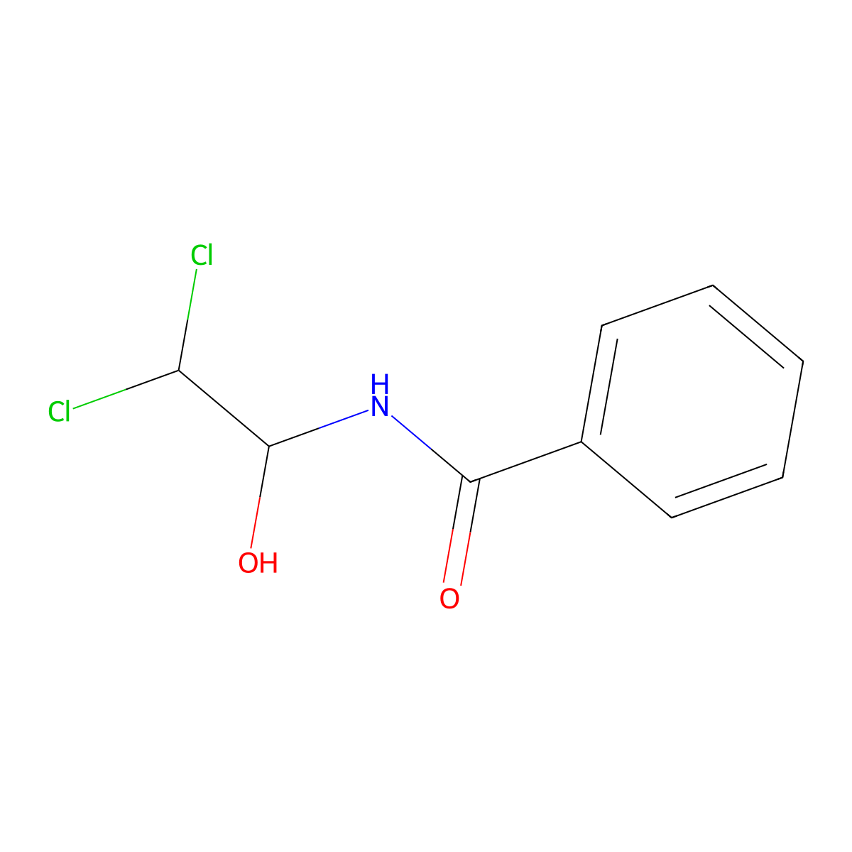 N-(2,2-Dichloro-1-hydroxyethyl)benzamide molecular structure, CAS 35661-56-4