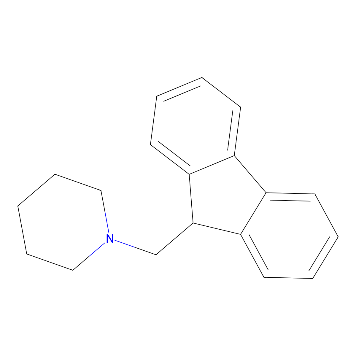 1-(9-Fluorenylmethyl)piperidine molecular structure, CAS 35661-58-6