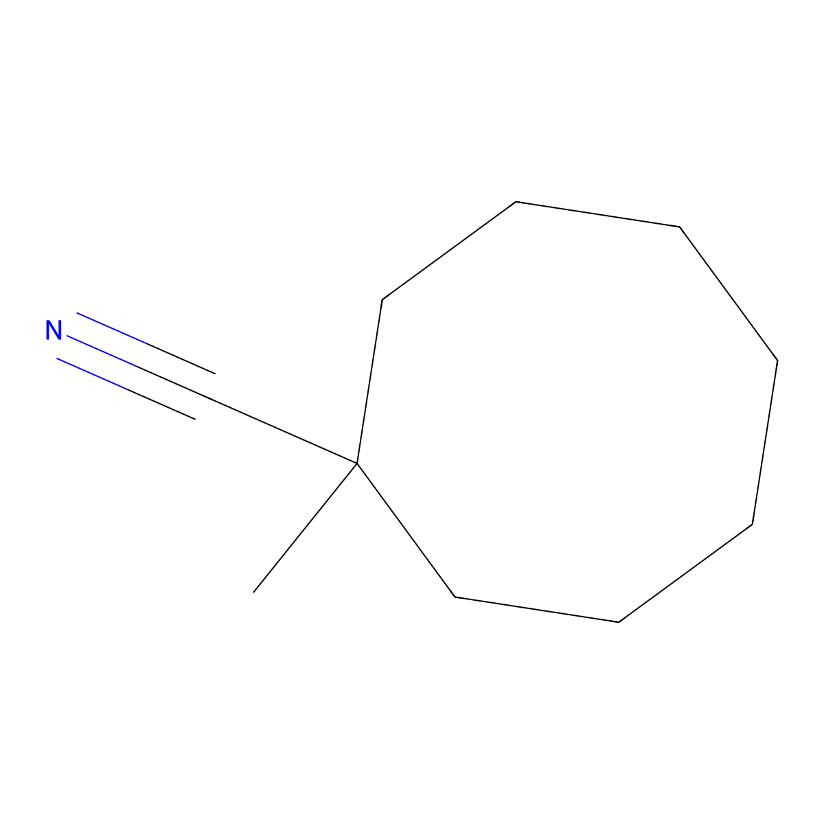 1-Methylcyclooctane-1-carbonitrile molecular structure, CAS 35664-88-1