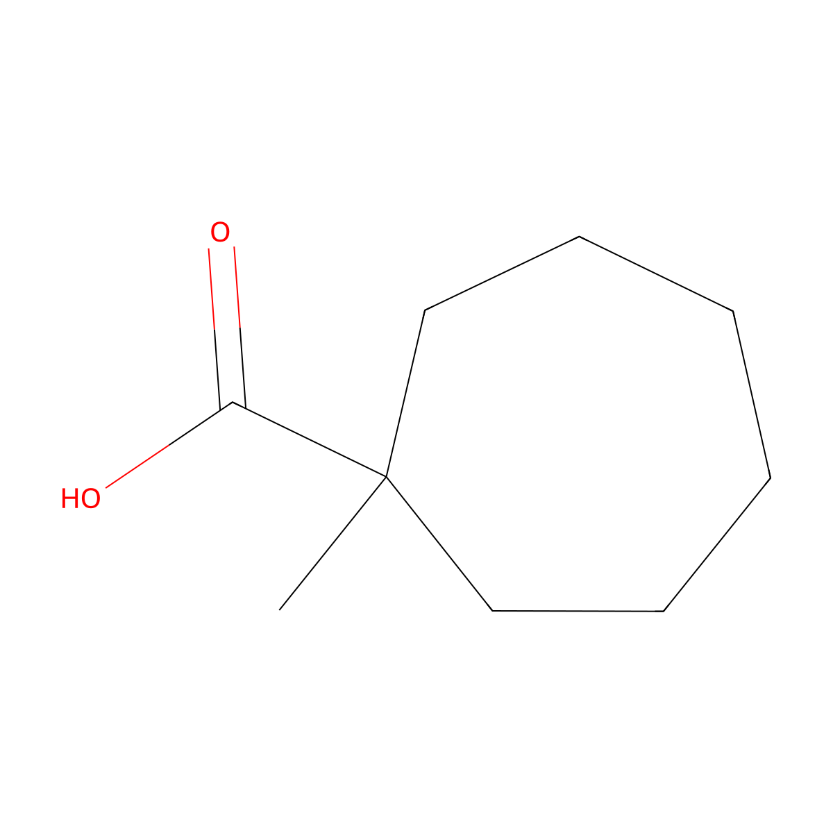 1-Methylcycloheptane-1-carboxylic acid molecular structure, CAS 35664-93-8
