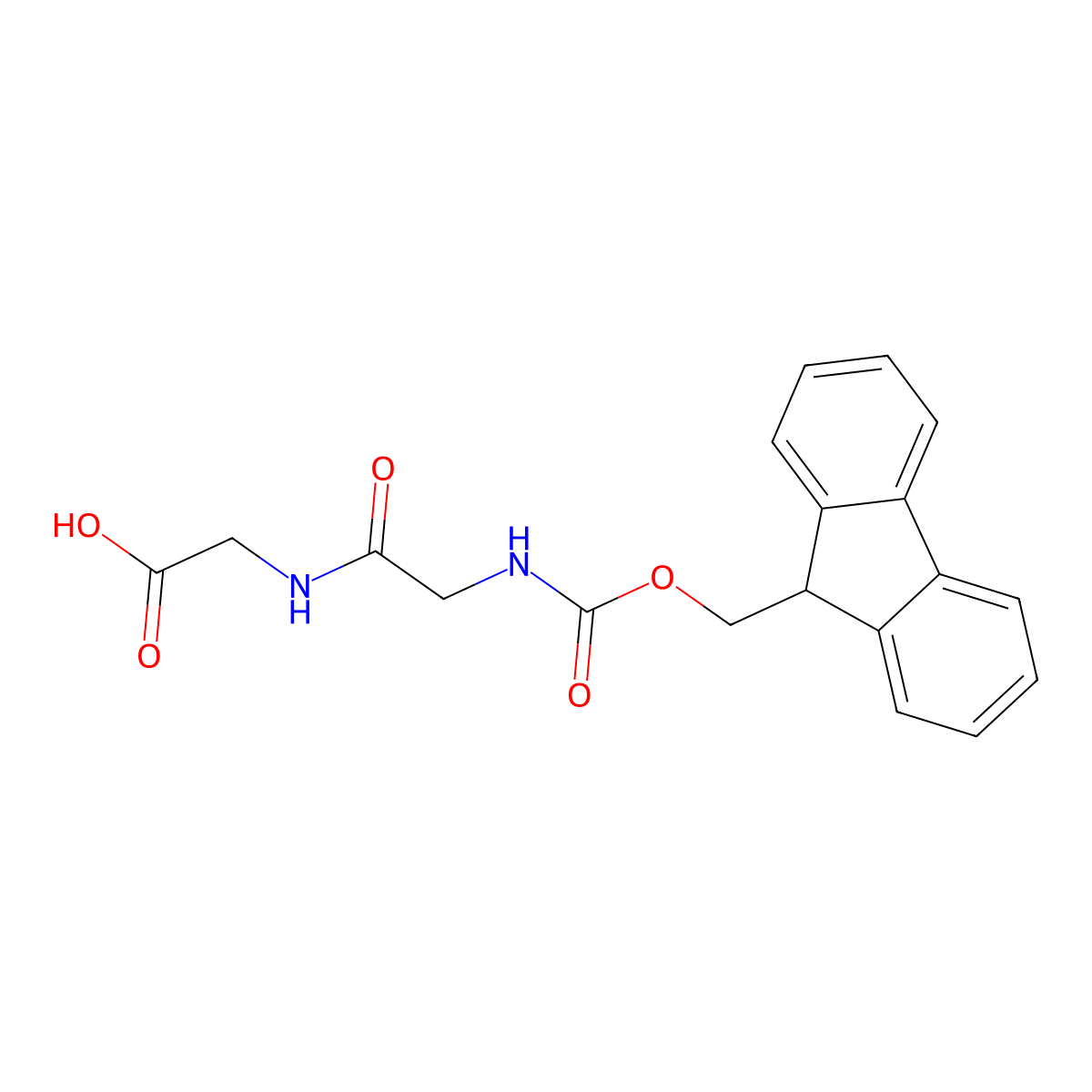 2-(2-((((9H-fluoren-9-yl)methoxy)carbonyl)amino)acetamido)acetic acid molecular structure, CAS 35665-38-4