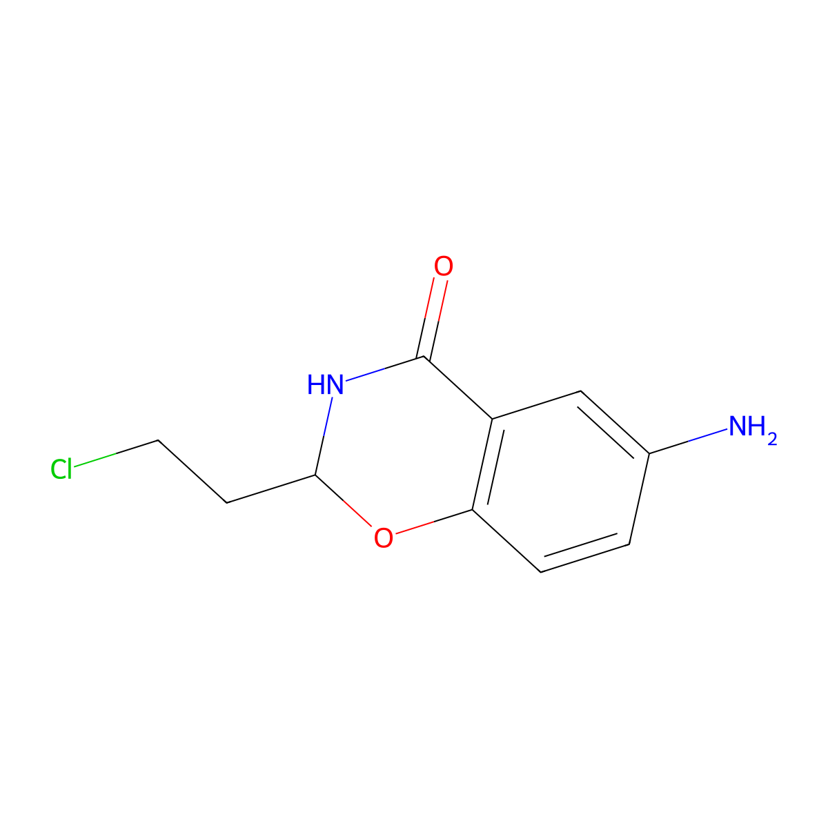 Aminochlorthenoxazine molecular structure, CAS 3567-76-8