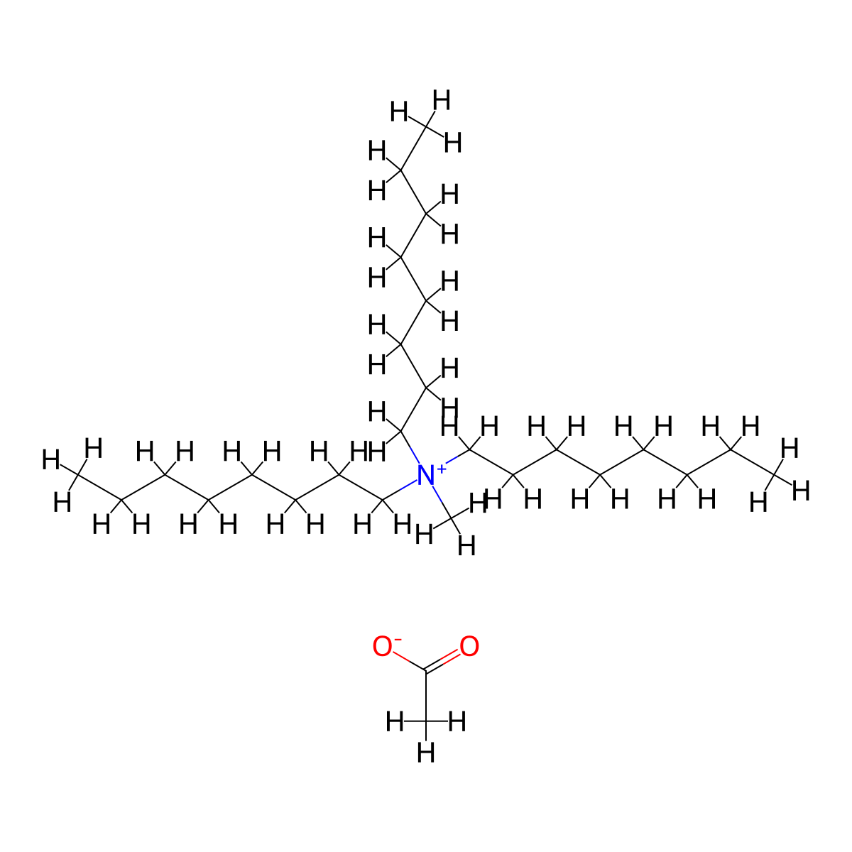 1-Octanaminium,N-Methyl-N,N-Dioctyl-, Acetat molecular structure, CAS 35675-83-3