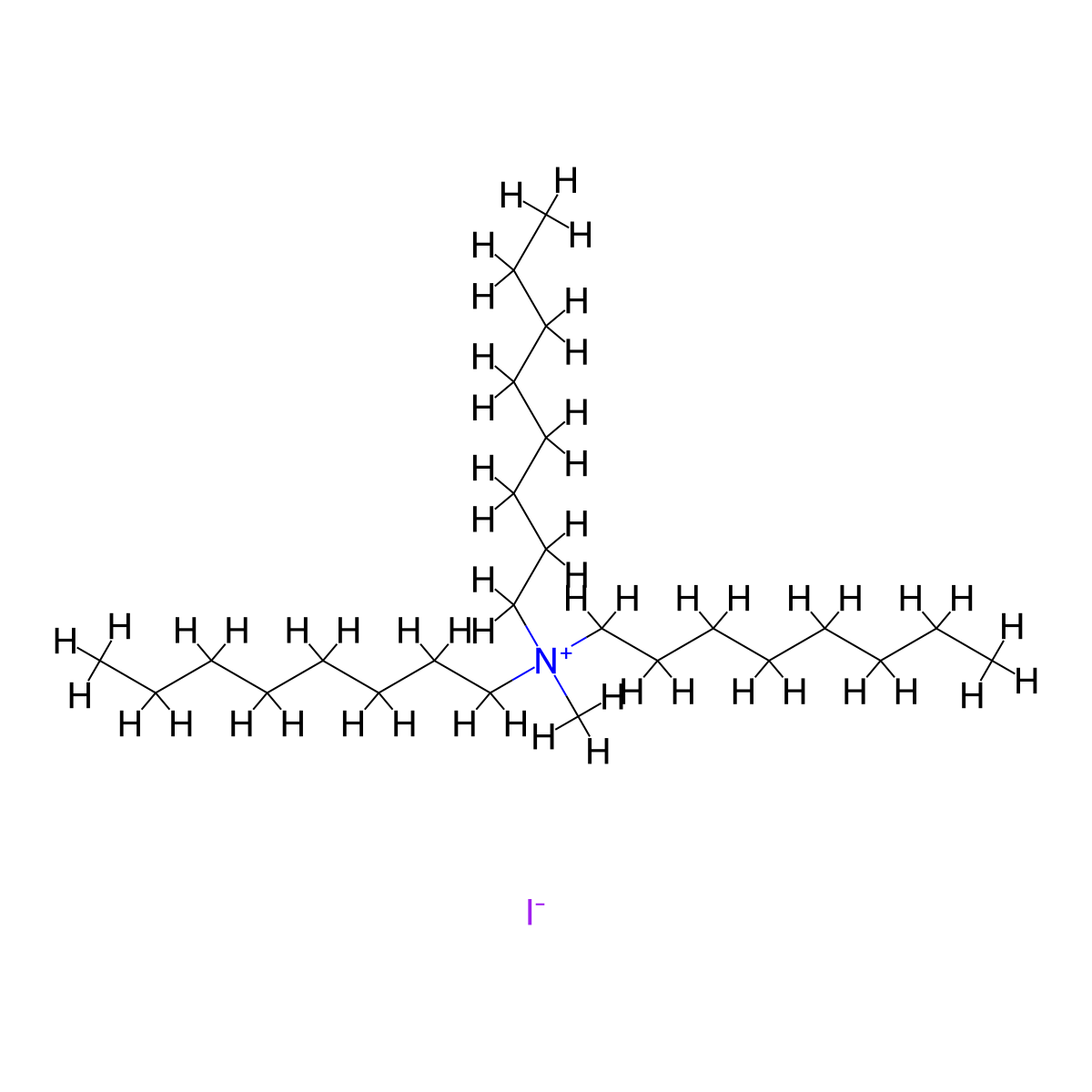 Methyltrioctylammonium iodide molecular structure, CAS 35675-86-6