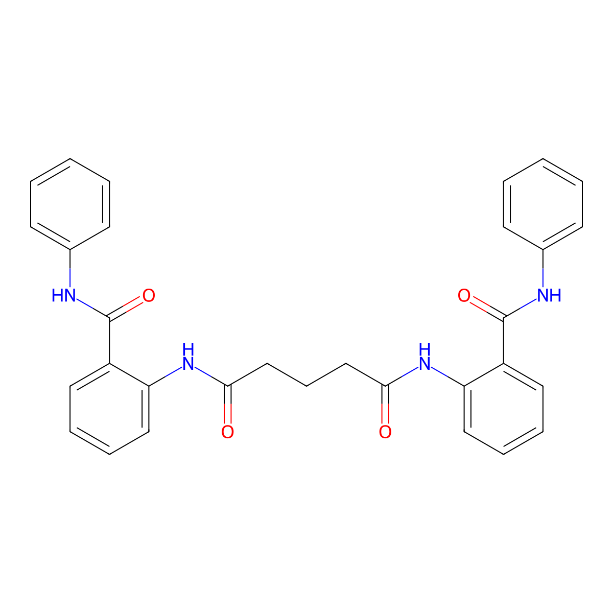 N,N'-bis[2-(phenylcarbamoyl)phenyl]pentanediamide molecular structure, CAS 356762-51-1