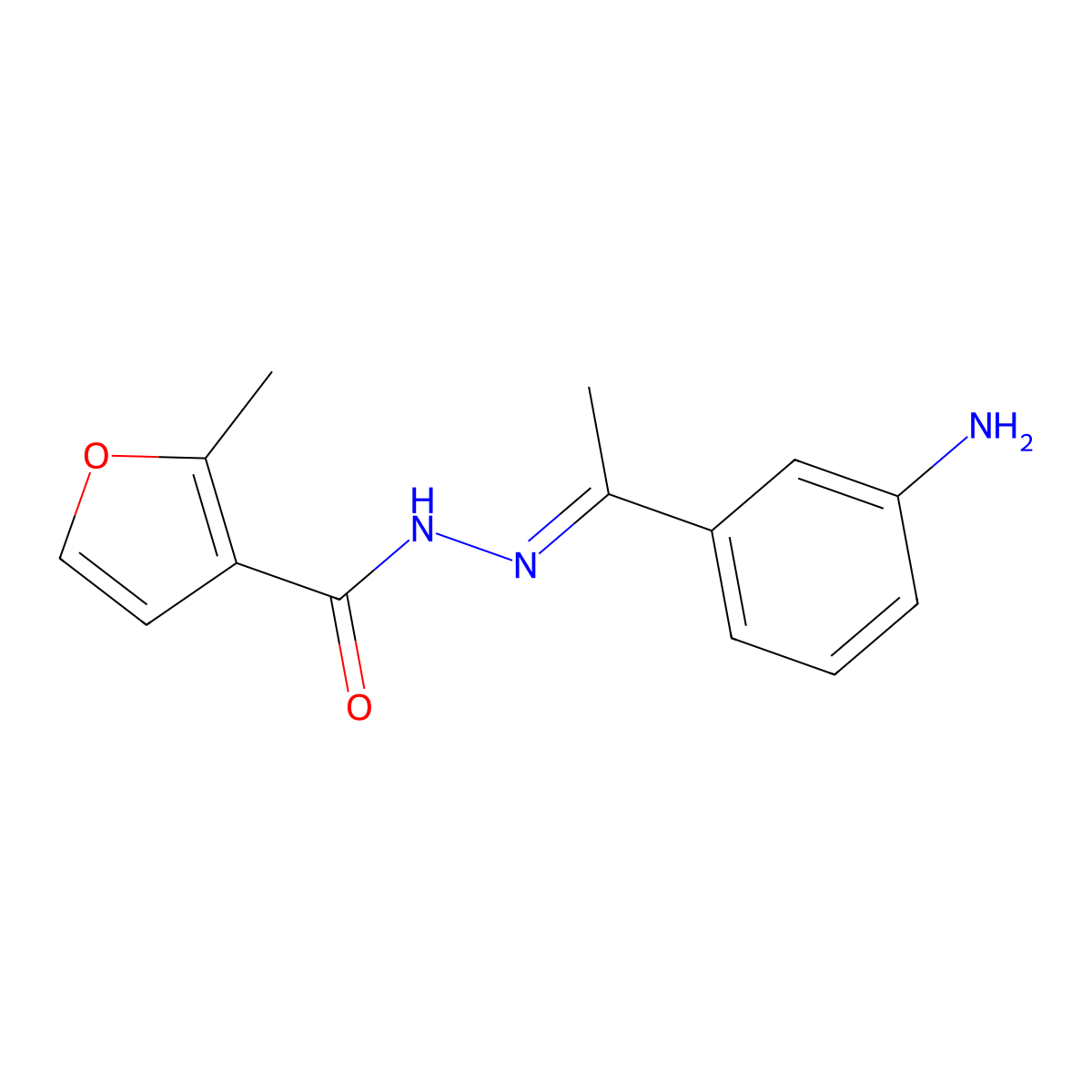 N'-[(E)-1-(3-Aminophenyl)ethylidene]-2-methyl-3-furohydrazide molecular structure, CAS 356767-86-7