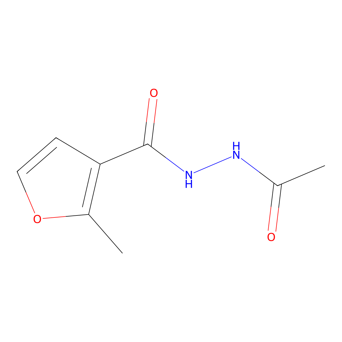 N'-acetyl-2-methylfuran-3-carbohydrazide molecular structure, CAS 356769-64-7