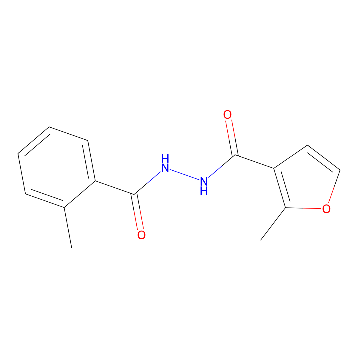 2-methyl-N'-(2-methylbenzoyl)-3-furohydrazide molecular structure, CAS 356769-67-0