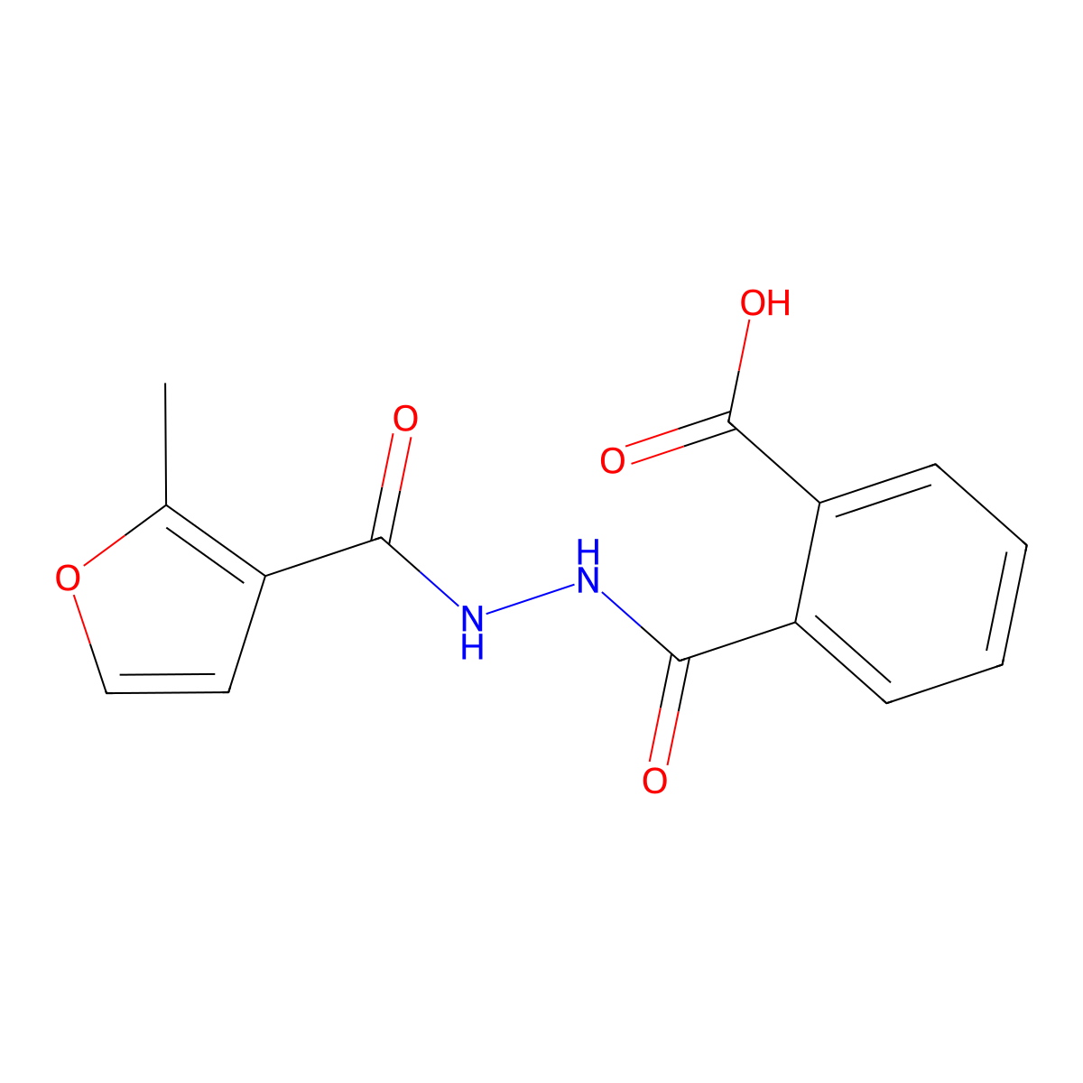 2-{[2-(2-Methyl-3-furoyl)hydrazino]carbonyl}benzoic acid molecular structure, CAS 356769-68-1