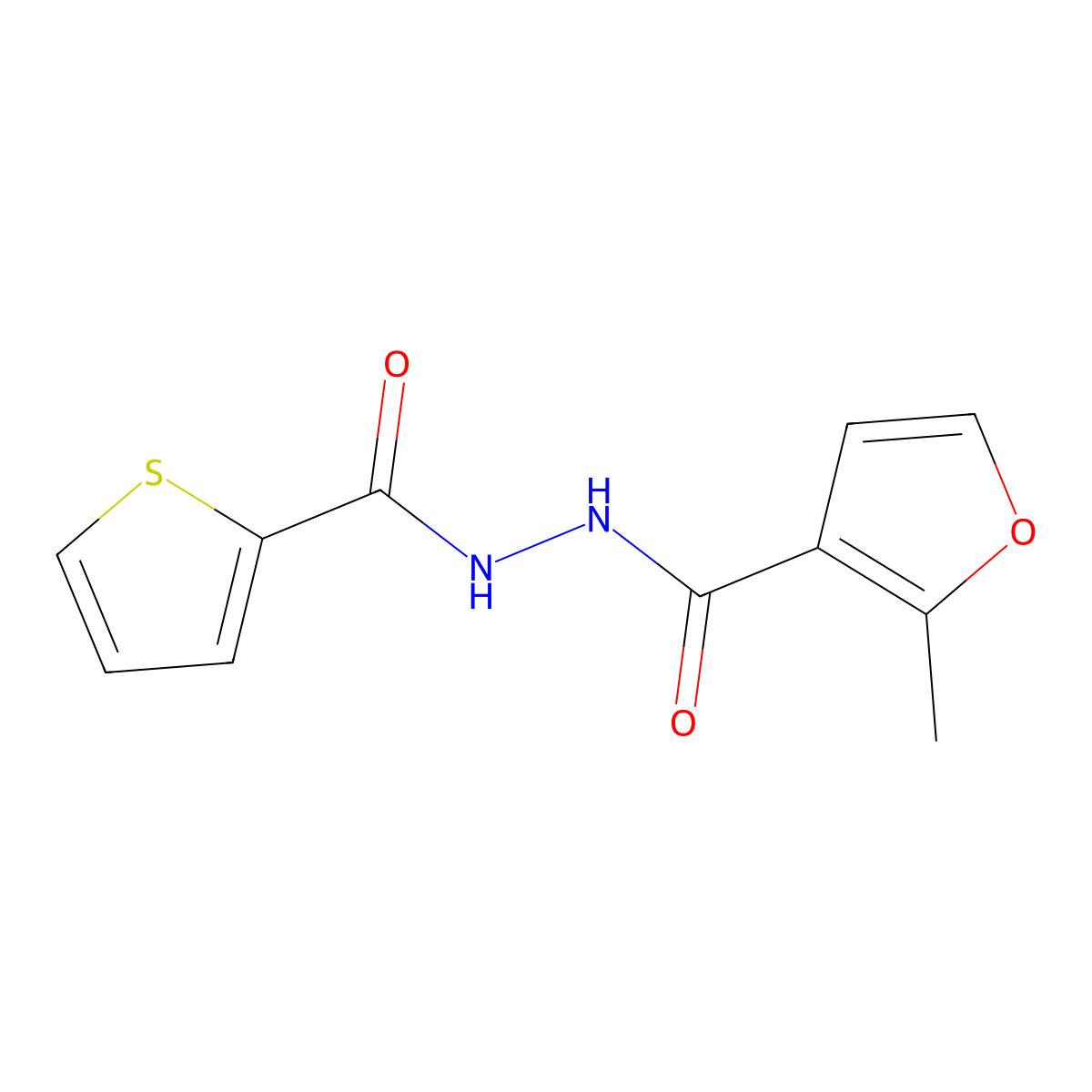2-methyl-N'-(thiophene-2-carbonyl)furan-3-carbohydrazide molecular structure, CAS 356769-84-1