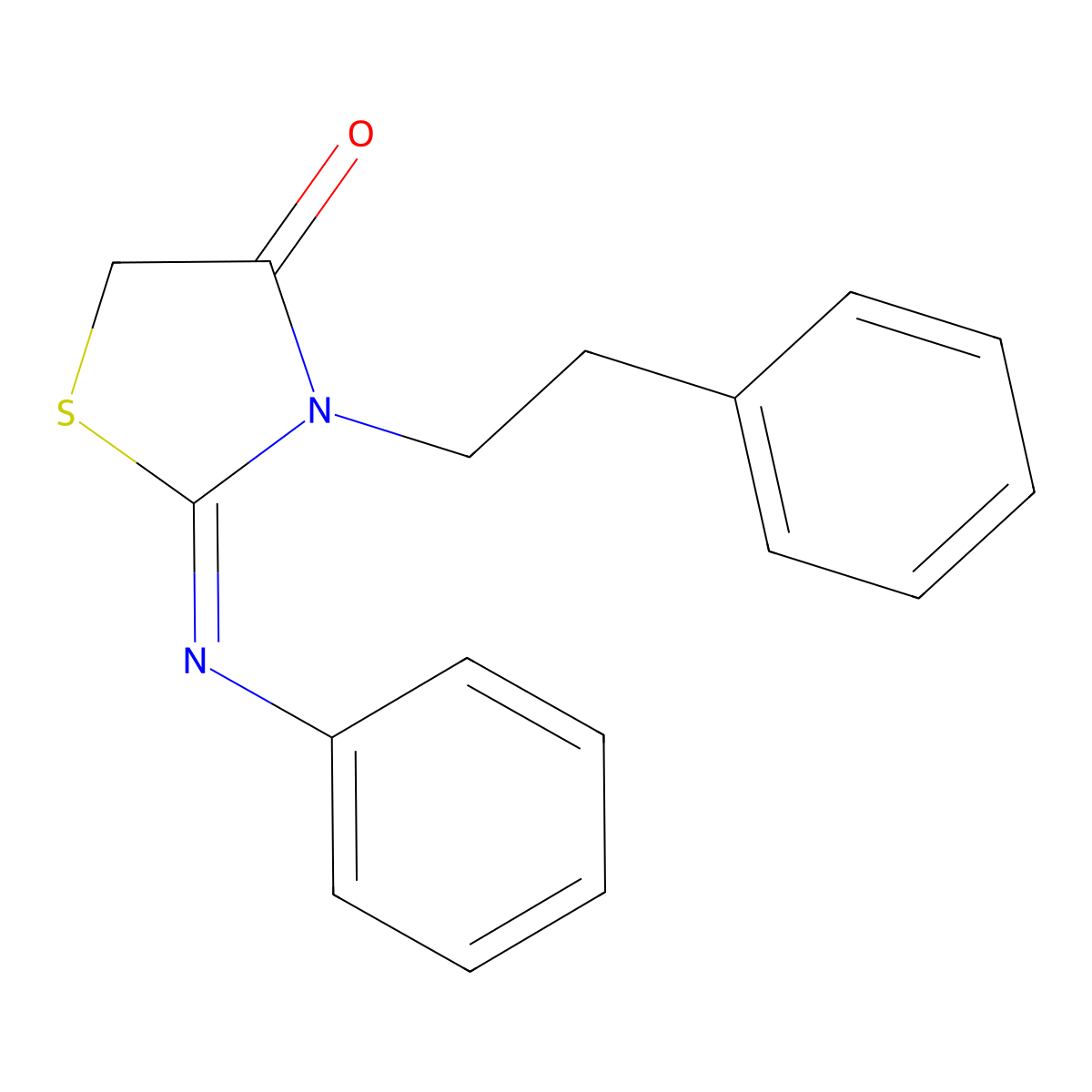 3-Phenethyl-2-[(E)-phenylimino]-thiazolidin-4-one molecular structure, CAS 356773-84-7