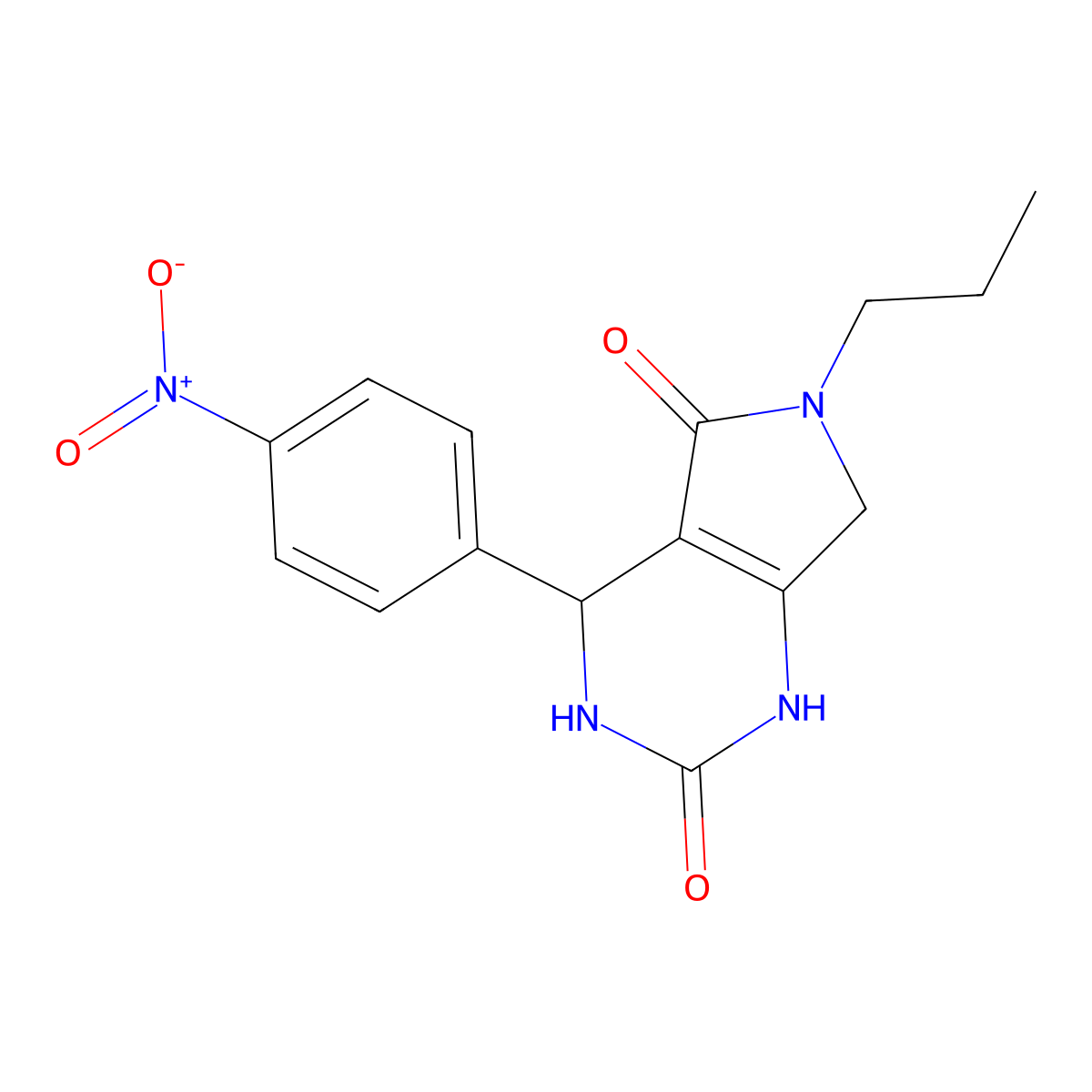 4-(4-nitrophenyl)-6-propyl-3,4,6,7-tetrahydro-1H-pyrrolo[3,4-d]pyrimidine-2,5-dione molecular structure, CAS 356773-92-7