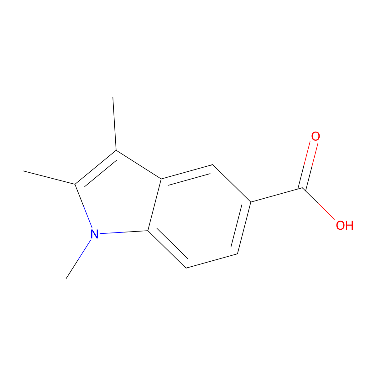 1,2,3-Trimethyl-1H-indole-5-carboxylic acid molecular structure, CAS 356773-97-2