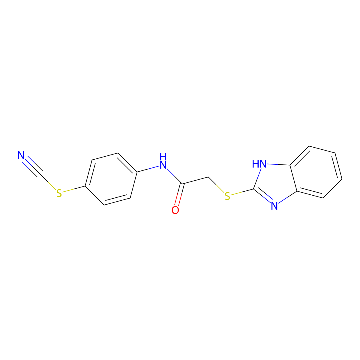 4-{[(1H-benzimidazol-2-ylsulfanyl)acetyl]amino}phenyl thiocyanate molecular structure, CAS 356775-78-5