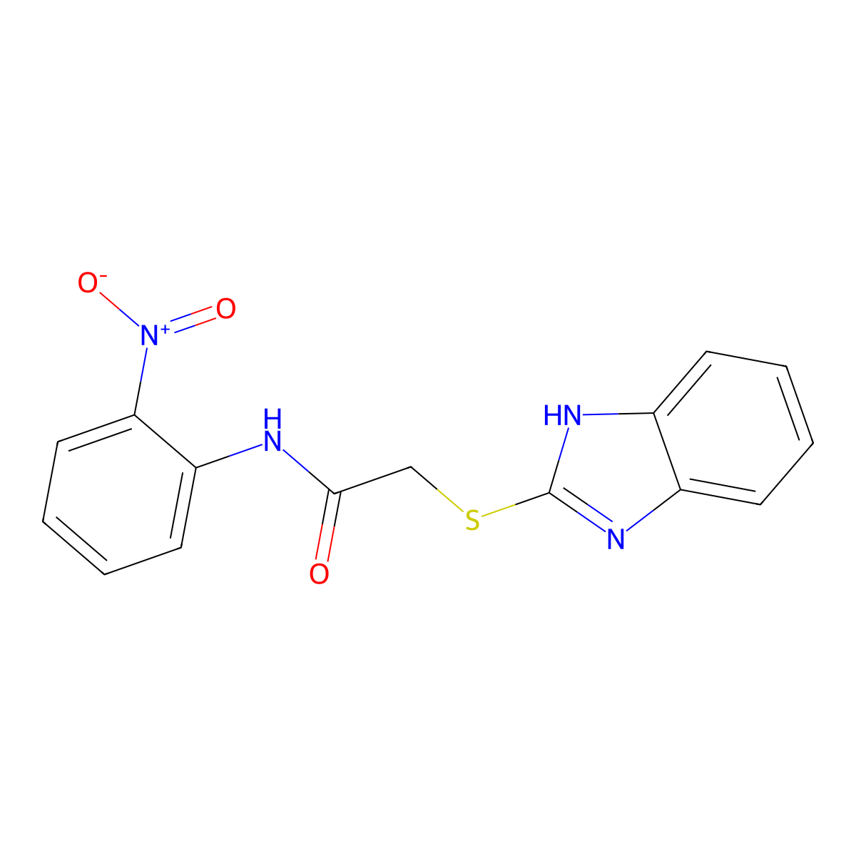 2-(1H-benzimidazol-2-ylsulfanyl)-N-(2-nitrophenyl)acetamide molecular structure, CAS 356776-28-8