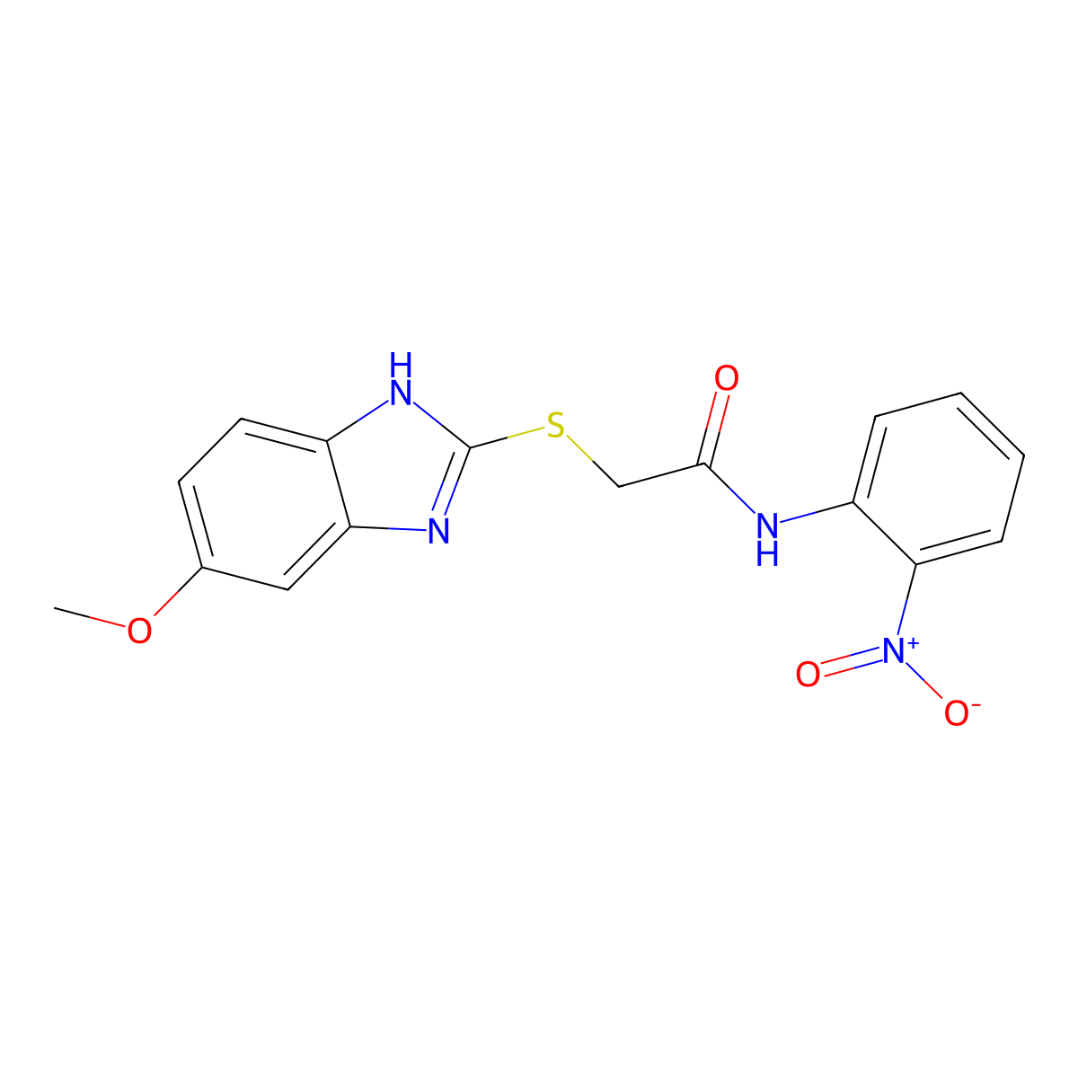 2-[(5-methoxy-1H-benzimidazol-2-yl)sulfanyl]-N-(2-nitrophenyl)acetamide molecular structure, CAS 356776-33-5