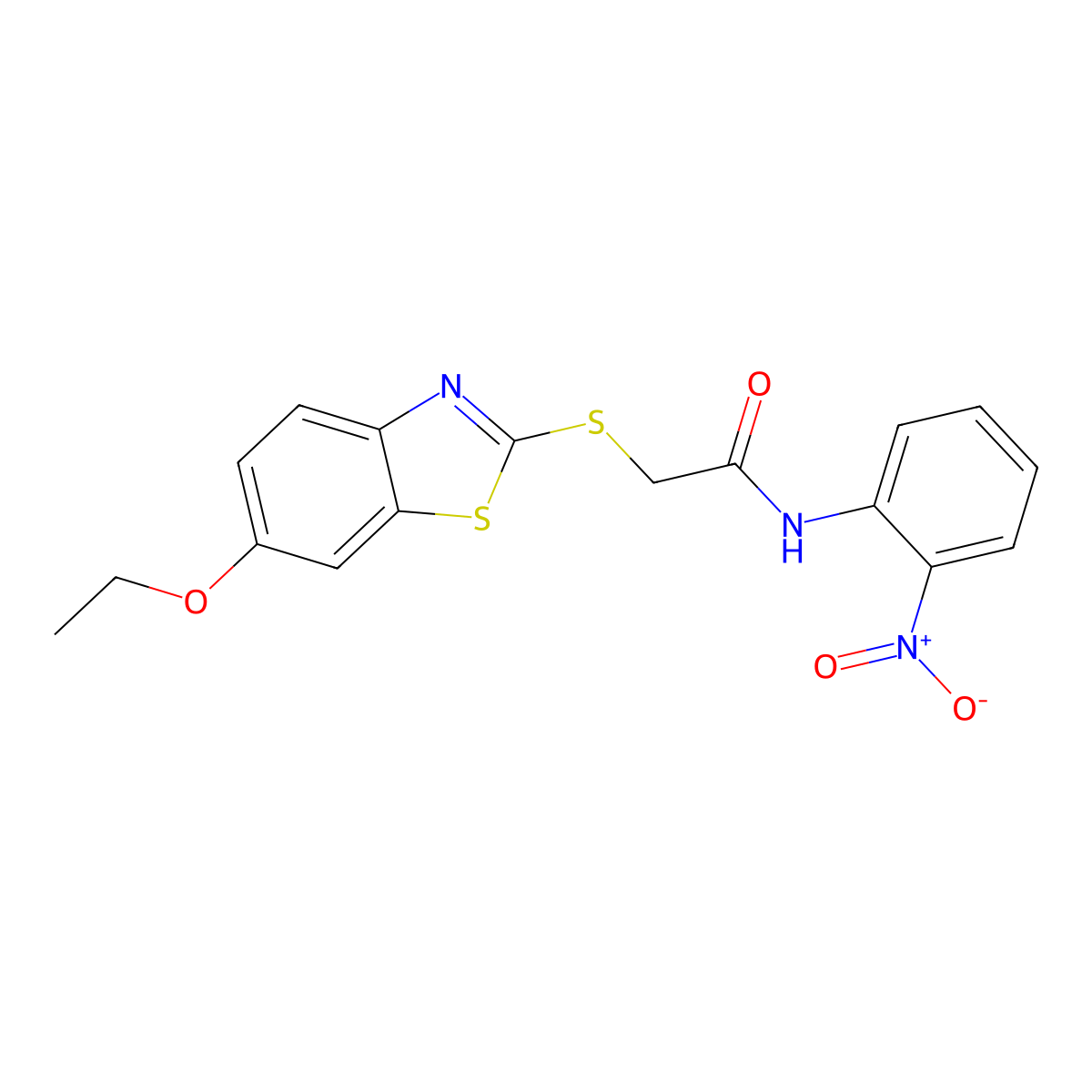 2-[(6-ethoxy-1,3-benzothiazol-2-yl)sulfanyl]-N-(2-nitrophenyl)acetamide molecular structure, CAS 356776-35-7