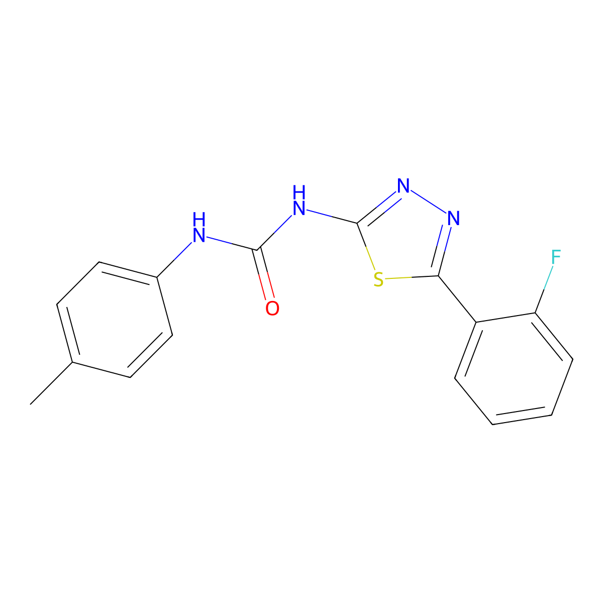 1-[5-(2-Fluorophenyl)-1,3,4-thiadiazol-2-yl]-3-(4-methylphenyl)urea molecular structure, CAS 356780-03-5