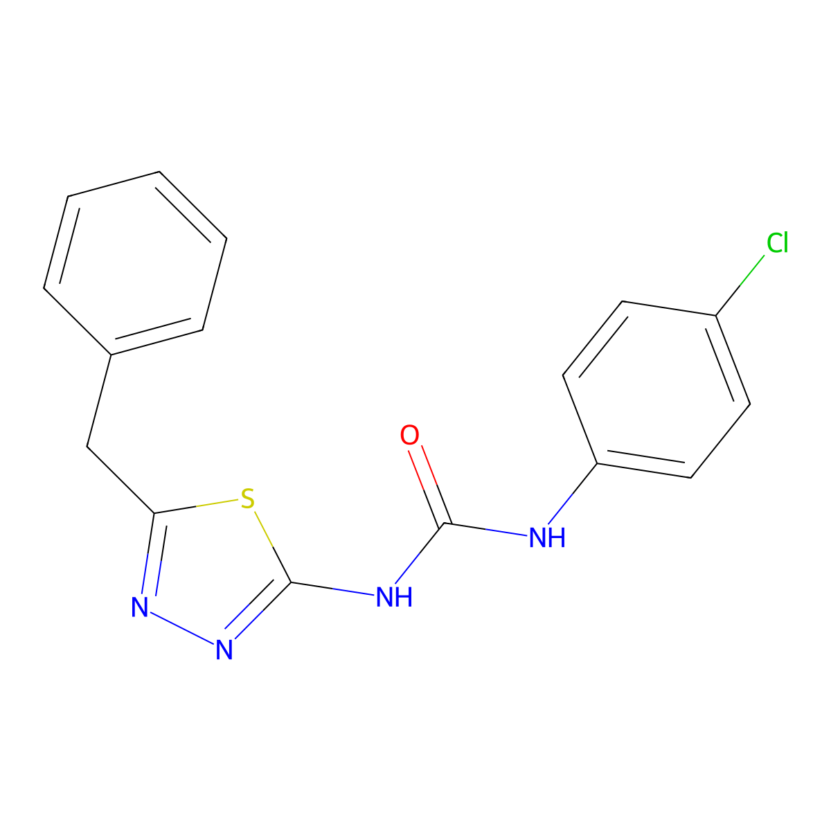 1-(5-Benzyl-1,3,4-thiadiazol-2-yl)-3-(4-chlorophenyl)urea molecular structure, CAS 356780-08-0