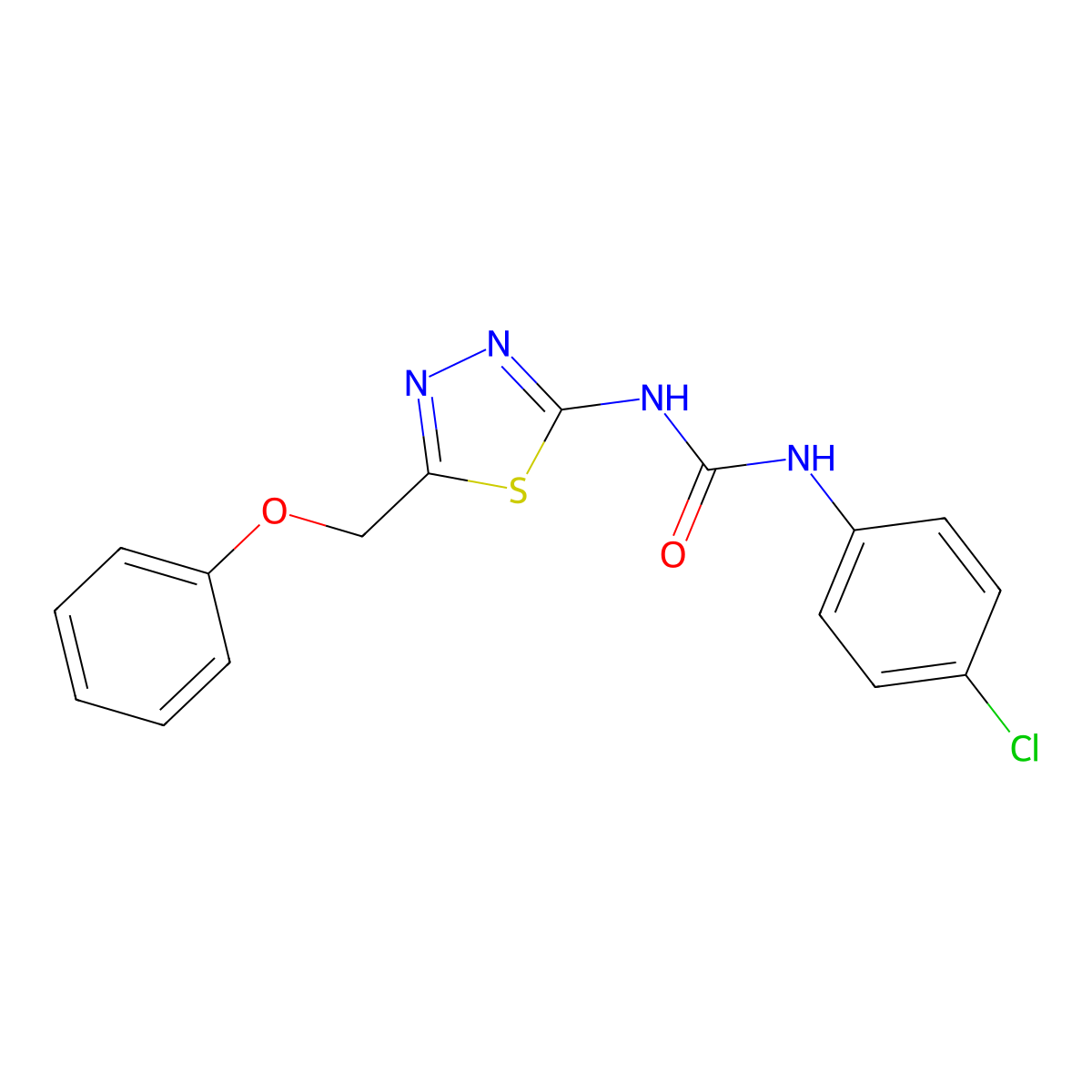 1-(4-Chlorophenyl)-3-[5-(phenoxymethyl)-1,3,4-thiadiazol-2-yl]urea molecular structure, CAS 356780-09-1