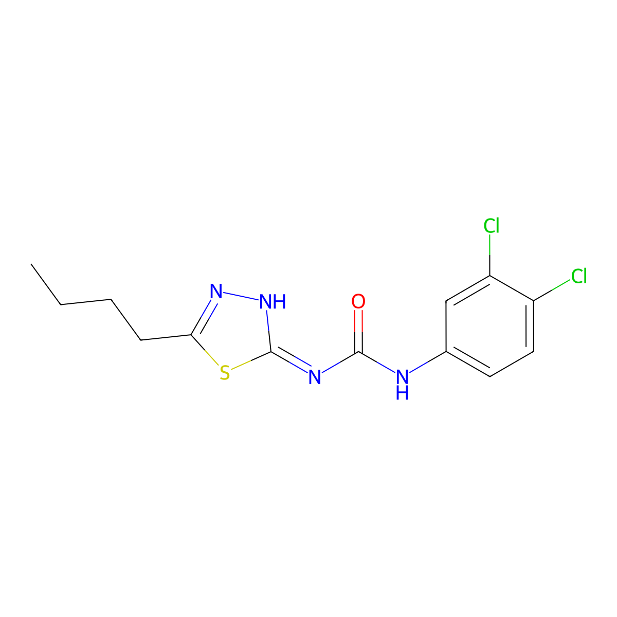 1-(5-Butyl-1,3,4-thiadiazol-2-yl)-3-(3,4-dichlorophenyl)urea molecular structure, CAS 356780-13-7