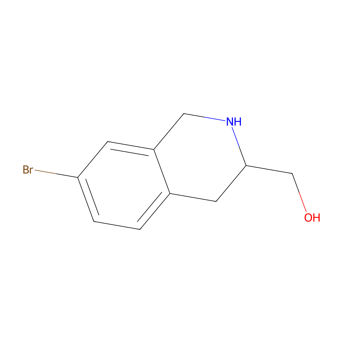 (7-Bromo-1,2,3,4-tetrahydroisoquinolin-3-yl)methanol molecular structure, CAS 356780-61-5