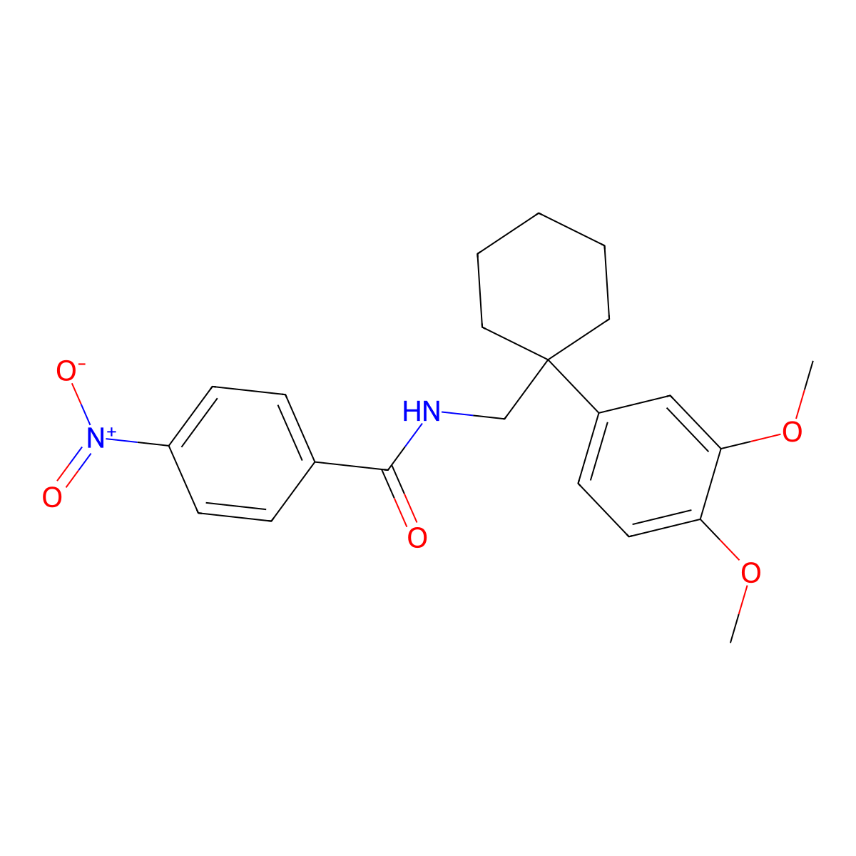 N-[[1-(3,4-dimethoxyphenyl)cyclohexyl]methyl]-4-nitrobenzamide molecular structure, CAS 356781-95-8