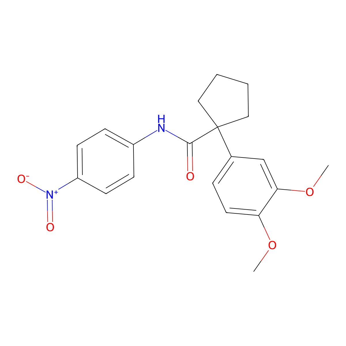 1-(3,4-dimethoxyphenyl)-N-(4-nitrophenyl)cyclopentanecarboxamide molecular structure, CAS 356782-03-1