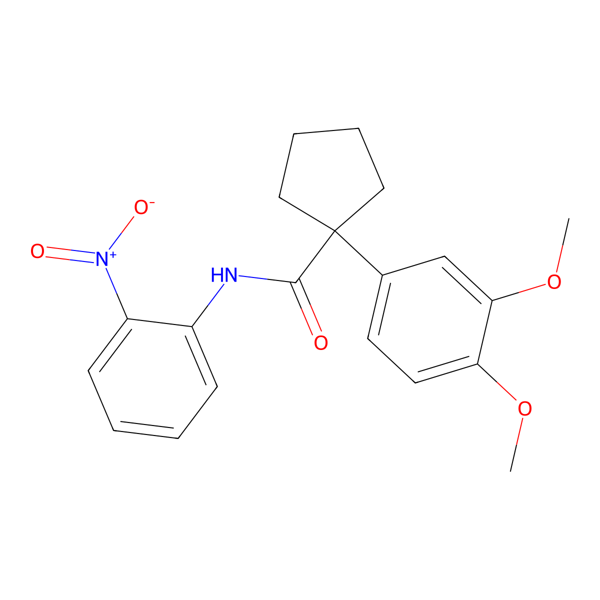 1-(3,4-dimethoxyphenyl)-N-(2-nitrophenyl)cyclopentane-1-carboxamide molecular structure, CAS 356782-07-5